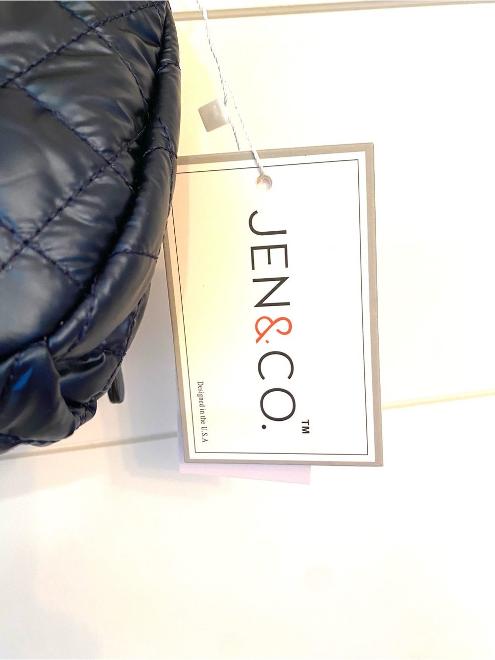 NWT $52 Jen & co Quilted Navy Crossbody Belt Bag - Picture 5 of 7